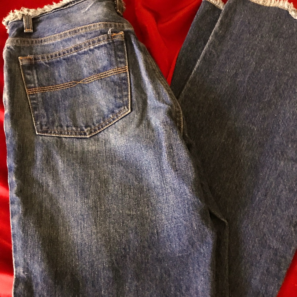 Vintage Y2K Express Jeans Flare Distressed & Cutoff waistband Size 5/6R juniors